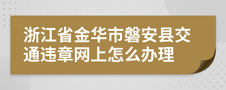 浙江省金华市磐安县交通违章网上怎么办理