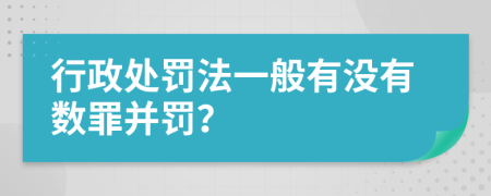 行政处罚法一般有没有数罪并罚？