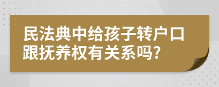 民法典中给孩子转户口跟抚养权有关系吗?