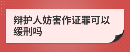 辩护人妨害作证罪可以缓刑吗