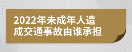 2022年未成年人造成交通事故由谁承担