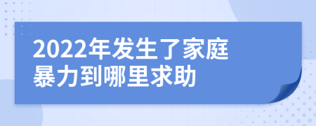 2022年发生了家庭暴力到哪里求助