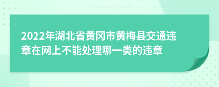 2022年湖北省黄冈市黄梅县交通违章在网上不能处理哪一类的违章