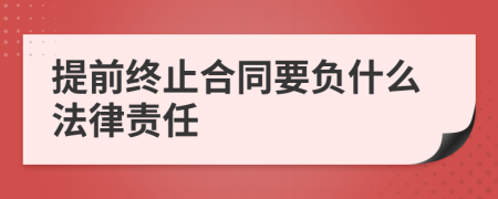 提前终止合同要负什么法律责任