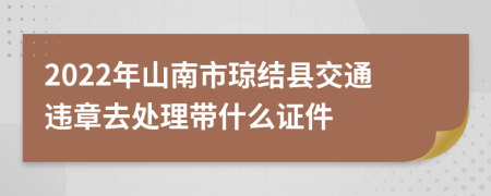2022年山南市琼结县交通违章去处理带什么证件