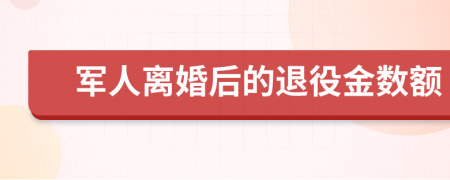 军人离婚后的退役金数额