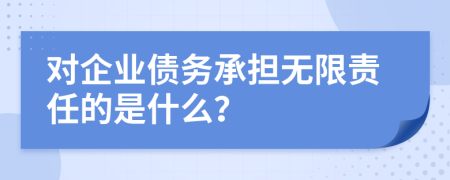  对企业债务承担无限责任的是什么？