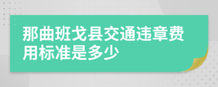 那曲班戈县交通违章费用标准是多少