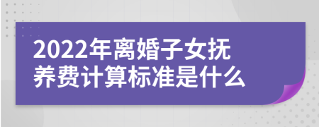 2022年离婚子女抚养费计算标准是什么