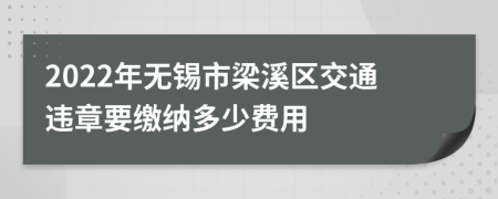 2022年无锡市梁溪区交通违章要缴纳多少费用