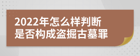 2022年怎么样判断是否构成盗掘古墓罪