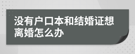 没有户口本和结婚证想离婚怎么办