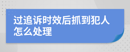 过追诉时效后抓到犯人怎么处理