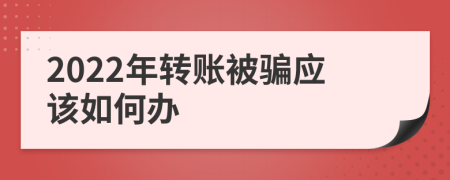 2022年转账被骗应该如何办