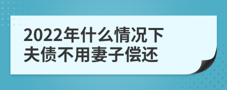 2022年什么情况下夫债不用妻子偿还