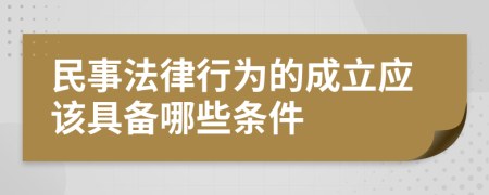 民事法律行为的成立应该具备哪些条件