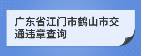 广东省江门市鹤山市交通违章查询