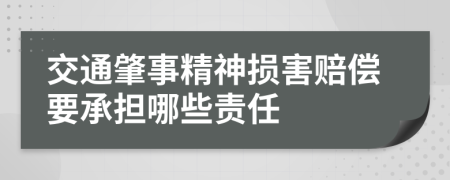 交通肇事精神损害赔偿要承担哪些责任