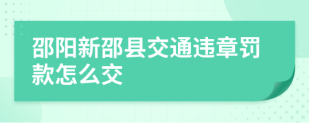 邵阳新邵县交通违章罚款怎么交