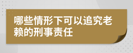 哪些情形下可以追究老赖的刑事责任