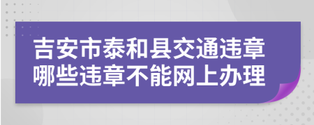 吉安市泰和县交通违章哪些违章不能网上办理