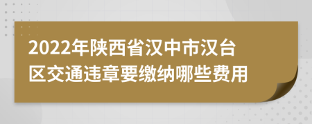 2022年陕西省汉中市汉台区交通违章要缴纳哪些费用