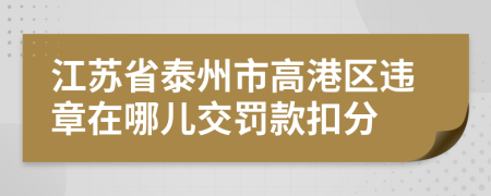 江苏省泰州市高港区违章在哪儿交罚款扣分