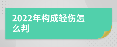 2022年构成轻伤怎么判