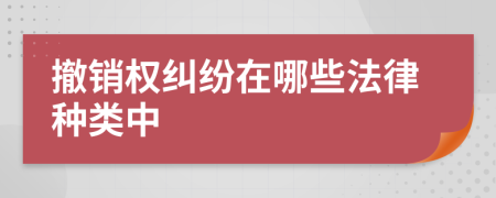 撤销权纠纷在哪些法律种类中