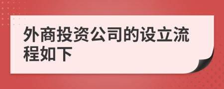 外商投资公司的设立流程如下