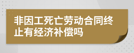 非因工死亡劳动合同终止有经济补偿吗