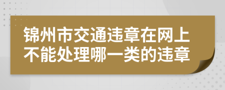 锦州市交通违章在网上不能处理哪一类的违章