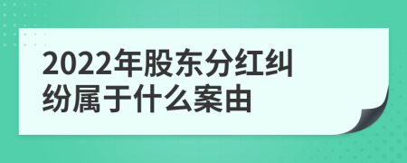 2022年股东分红纠纷属于什么案由