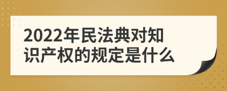 2022年民法典对知识产权的规定是什么