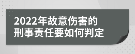 2022年故意伤害的刑事责任要如何判定