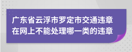 广东省云浮市罗定市交通违章在网上不能处理哪一类的违章