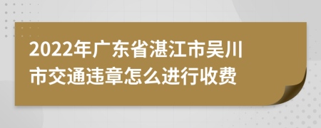 2022年广东省湛江市吴川市交通违章怎么进行收费