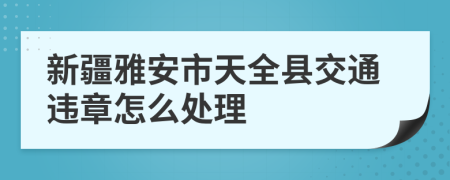 新疆雅安市天全县交通违章怎么处理