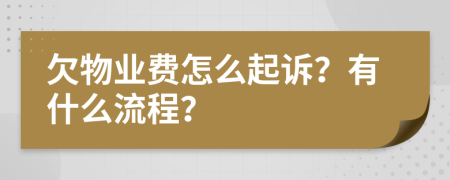 欠物业费怎么起诉？有什么流程？