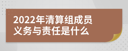 2022年清算组成员义务与责任是什么