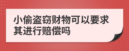 小偷盗窃财物可以要求其进行赔偿吗