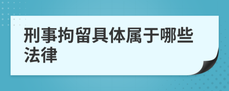 刑事拘留具体属于哪些法律