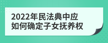 2022年民法典中应如何确定子女抚养权