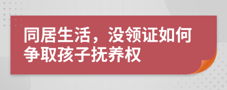 同居生活，没领证如何争取孩子抚养权