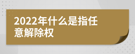 2022年什么是指任意解除权