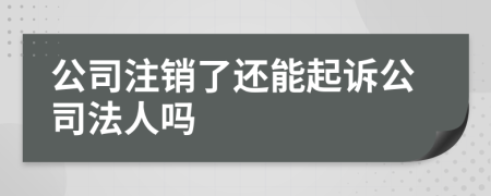 公司注销了还能起诉公司法人吗
