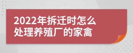 2022年拆迁时怎么处理养殖厂的家禽