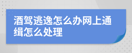 酒驾逃逸怎么办网上通缉怎么处理