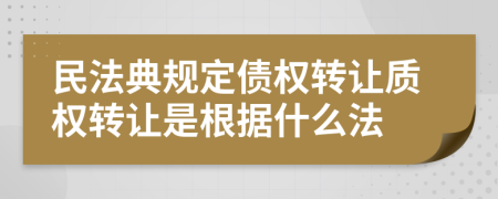 民法典规定债权转让质权转让是根据什么法