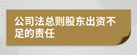 公司法总则股东出资不足的责任